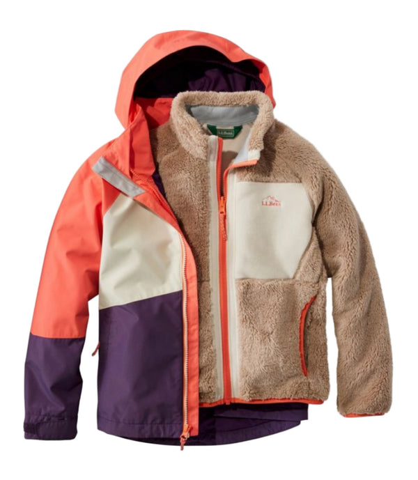 L.L.Bean 517555 Kids' Fleece Lined Color Block 3-in-1 Jacket