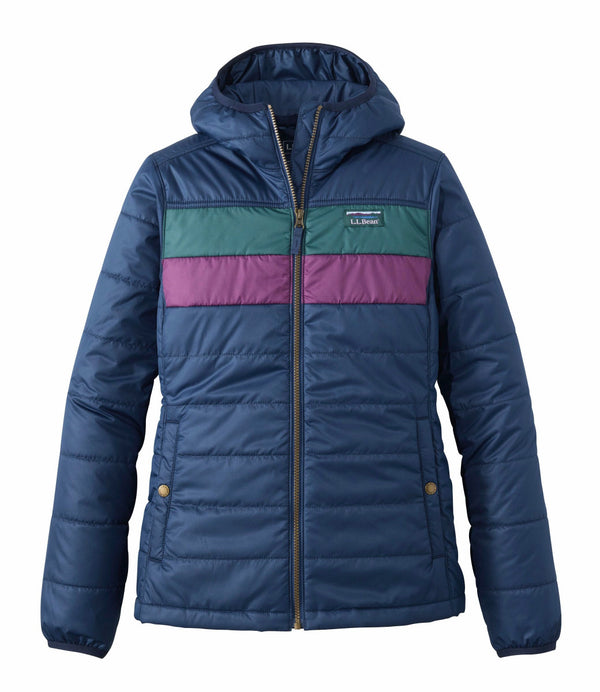 L.L.Bean 518077 Women's Mountain Classic Hooded Color Block Puffer
