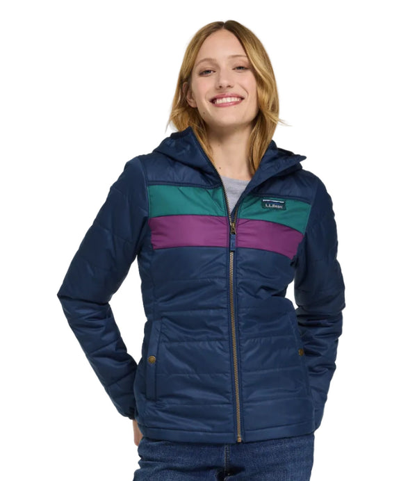 L.L.Bean 518077 Women's Mountain Classic Hooded Color Block Puffer