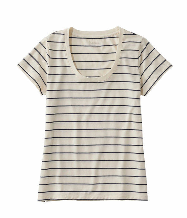 L.L.Bean 520980 Women's Supima Scoopneck Short Sleeve Stripe Tee