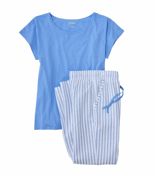L.L.Bean 524669 Women's Seacoast Seersucker Pajama Set