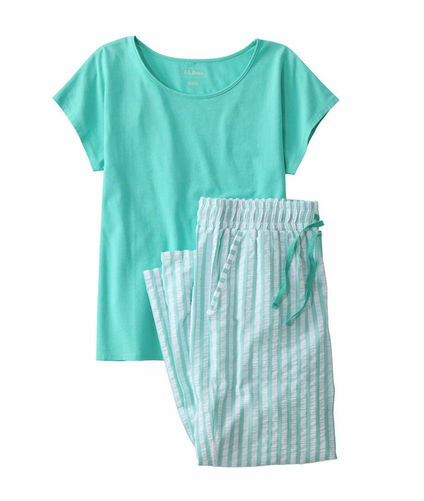 L.L.Bean 524669 Women's Seacoast Seersucker Pajama Set
