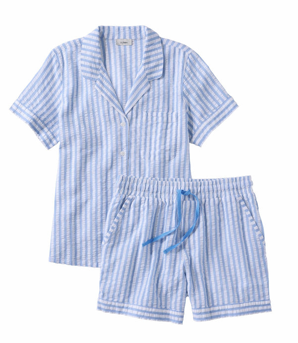 L.L.Bean 524695 Women's Seacoast Seersucker Short Pajama Set