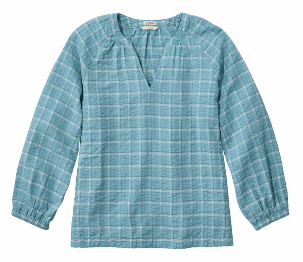 L.L.Bean 524709 Women's Seacoast Seersucker Splitneck Shirt