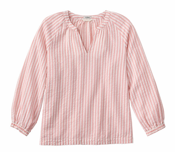 L.L.Bean 524709 Women's Seacoast Seersucker Splitneck Shirt
