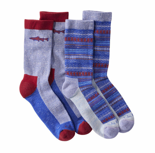 L.L.Bean 526266 Unisex Wicked Soft Cotton Sock-Novelty 2 Pack