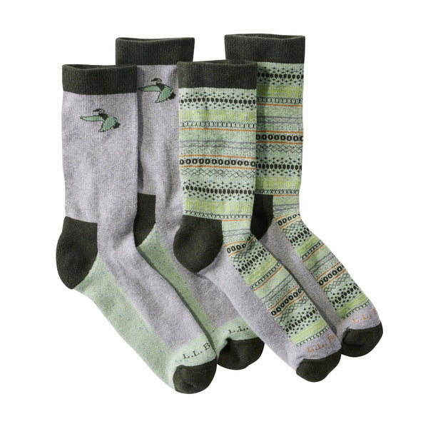 L.L.Bean 526266 Unisex Wicked Soft Cotton Sock-Novelty 2 Pack