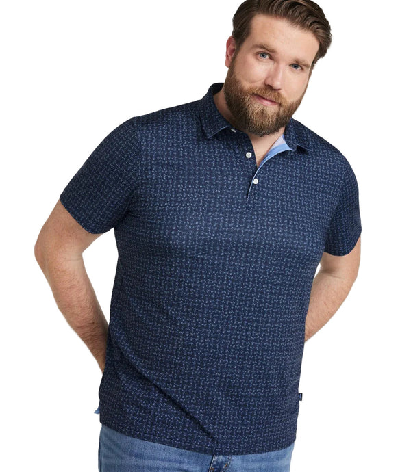 L.L.Bean 526501 Men's Party Polo Print Short Sleeve Shirt