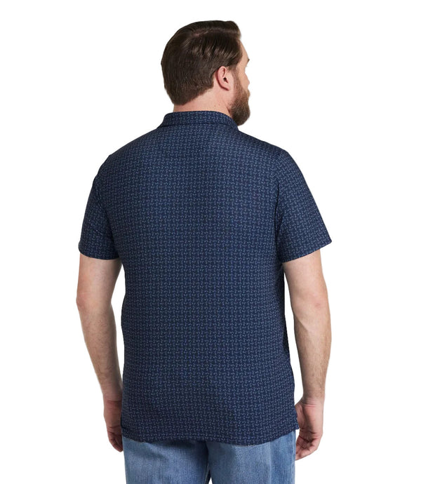 L.L.Bean 526501 Men's Party Polo Print Short Sleeve Shirt