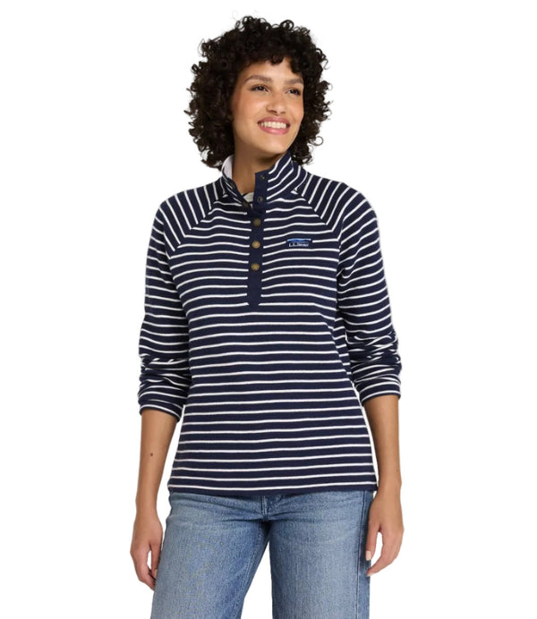 L.L.Bean 528034 Women's Lakewashed Stripe Quarter Snap