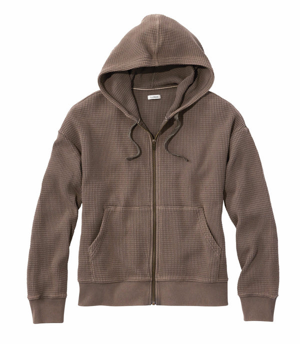L.L.Bean 528332 Women's Sunwashed Waffle Full Zip Hoodie