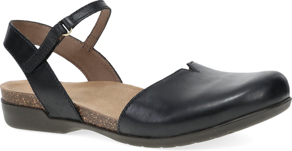 Dansko 6025475300 Women's Rowan Black Waxy Burnished