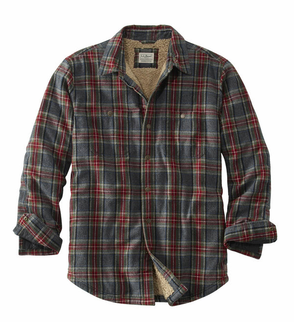 L.L.Bean 505647 Men's Sherpa Lined Scotch Plaid Shirt