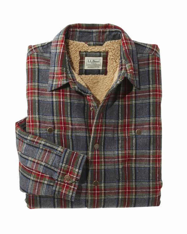 L.L.Bean 505647 Men's Sherpa Lined Scotch Plaid Shirt