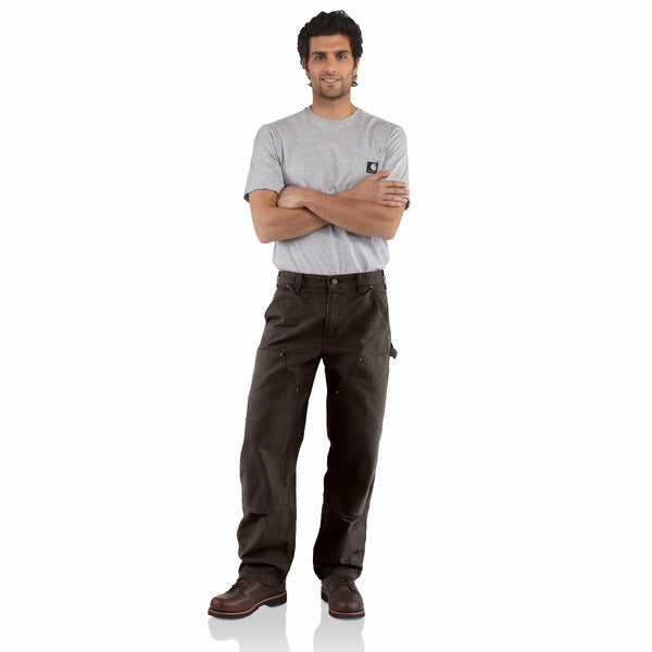 Carhartt B136-DKB Men's Loose Straight Washed Duck Double-Front Dungaree - Dark Brown