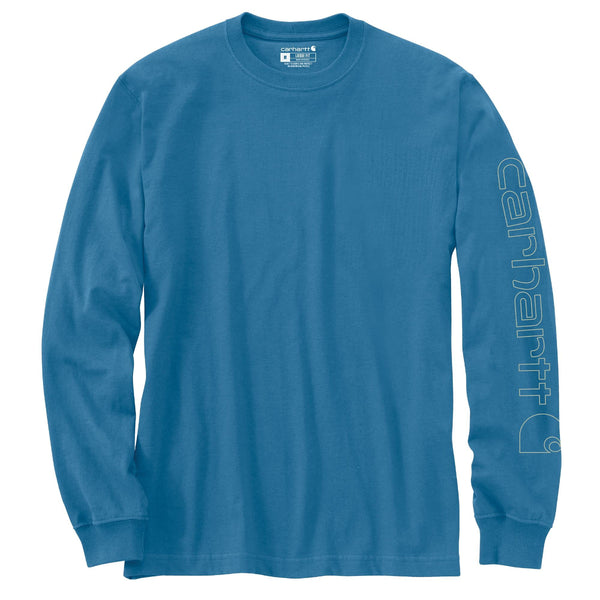 Carhartt K231-SNSLF25 Men's Loose Fit Heavyweight LS Logo Sleeve Graphic T-Shirt - Seasonal Colors