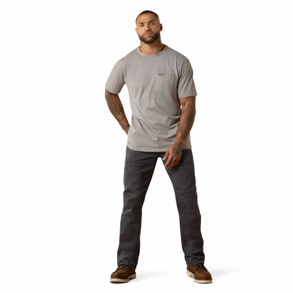 Ariat 10071340 Men's Rebar Cotton Strong Dawg Short Sleeve T-Shirt - Heather Grey