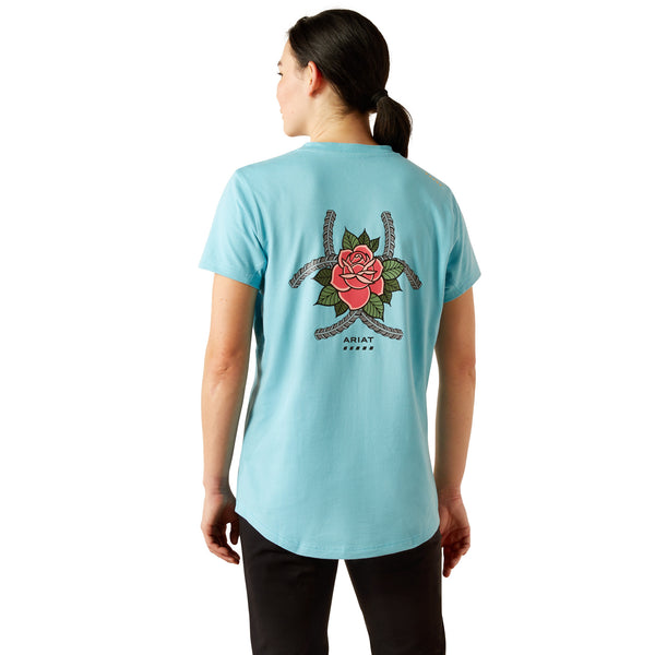 Ariat 10054433 Women's Rebar Workman Rose T-Shirt - Milky Blue