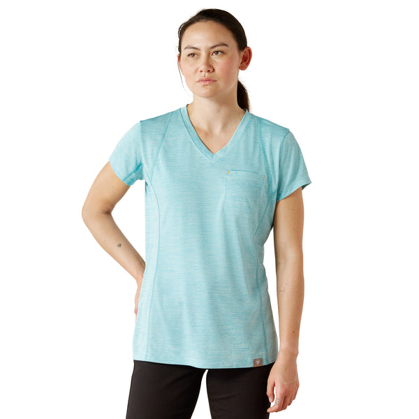 Ariat 10055260 Women's Rebar Evolution Short Sleeve T-Shirt - Maui Blue