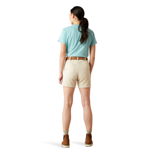 Ariat 10058833 Women's Rebar PR Made Tough 6 Inch Short - Moonbeam