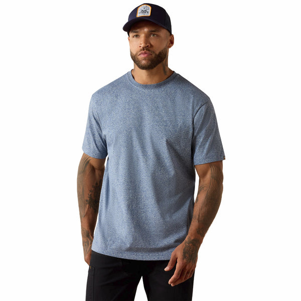 Ariat 10071273 Men's Rebar Cotton Strong Standard T-Shirt - Baleen Blue Heather