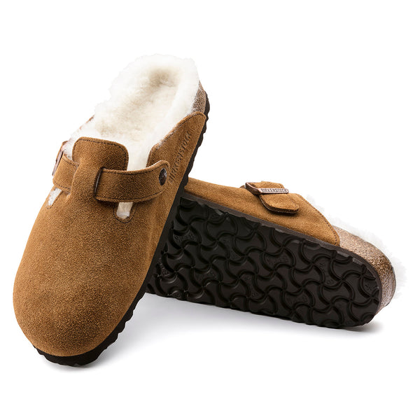 Birkenstock 1001140 Boston Shearling Mink/Natural Suede