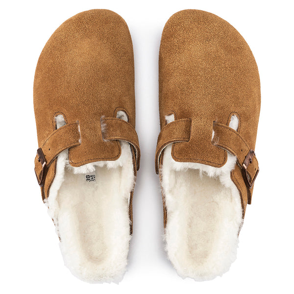 Birkenstock 1001140 Boston Shearling Mink/Natural Suede