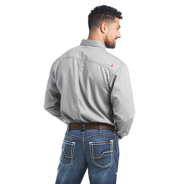 Ariat 10012253 Men's FR Solid Work Shirt - Silver Fox