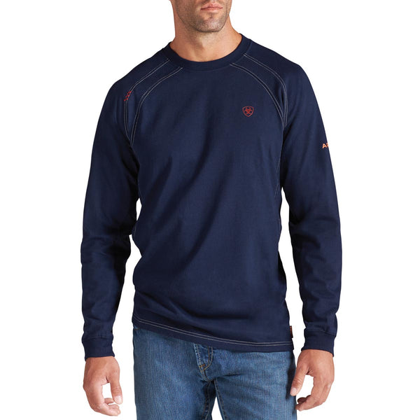 Ariat 10012256 Men's FR Work Crew Long Sleeve - Navy