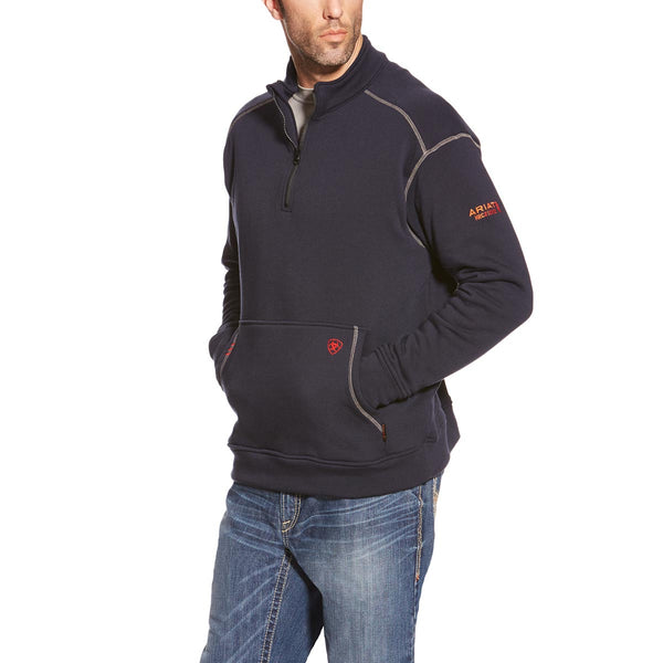 Ariat 10015950 Men's FR Polartec Fleece Quarter Zip Top - Navy