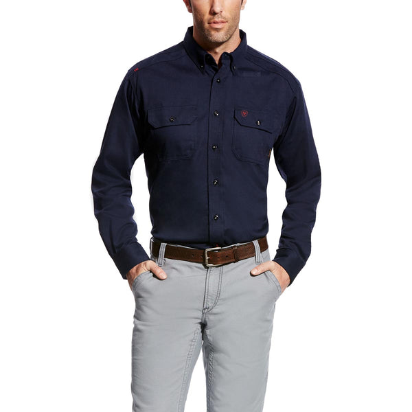 Ariat 10018816 Men's FR Solid Work Shirt - Navy