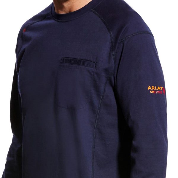 Ariat 10022327 Men's FR Air Crew LS T-Shirt Navy