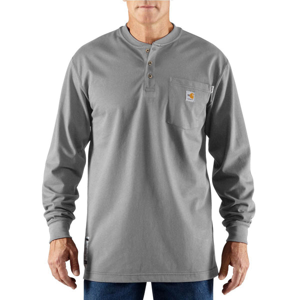 Carhartt 100237 Men's Flame-Resistant Force Cotton Long Sleeve Henley