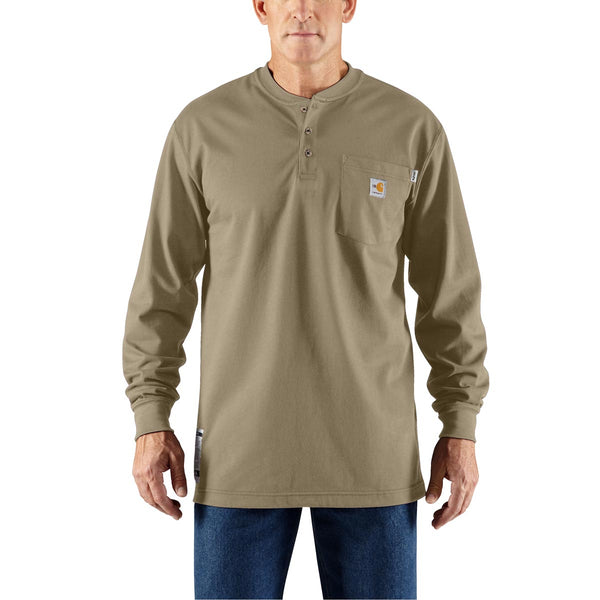 Carhartt 100237 Men's Flame-Resistant Force Cotton Long Sleeve Henley