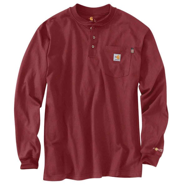 Carhartt 100237-C Men's Flame-Resistant Force Cotton Long Sleeve Henley - Discontinued Pricing