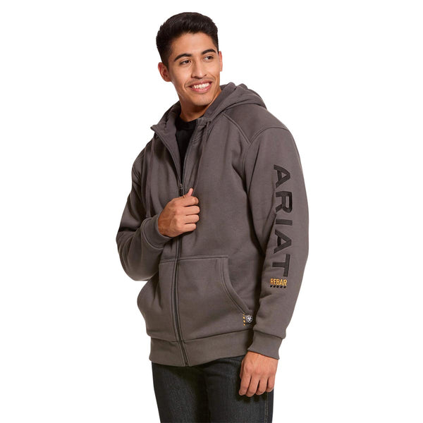 Ariat 10027800 Men's Rebar All-Weather Full Zip Hoodie - Rebar Grey