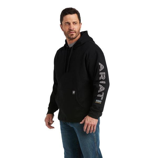 Ariat 10037616 Men's Rebar Roughneck Pullover Hoodie-Black