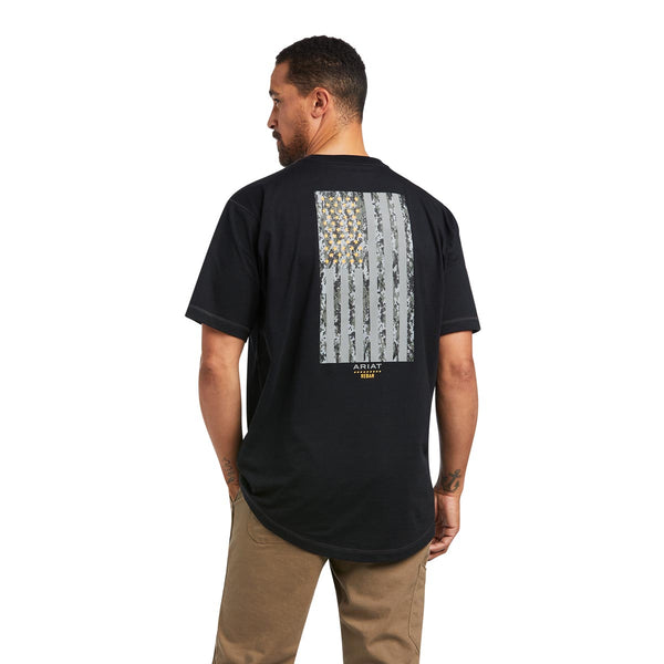 Ariat 10039176 Men's Rebar Workman Reflective Flag SS T-Shirt-Black