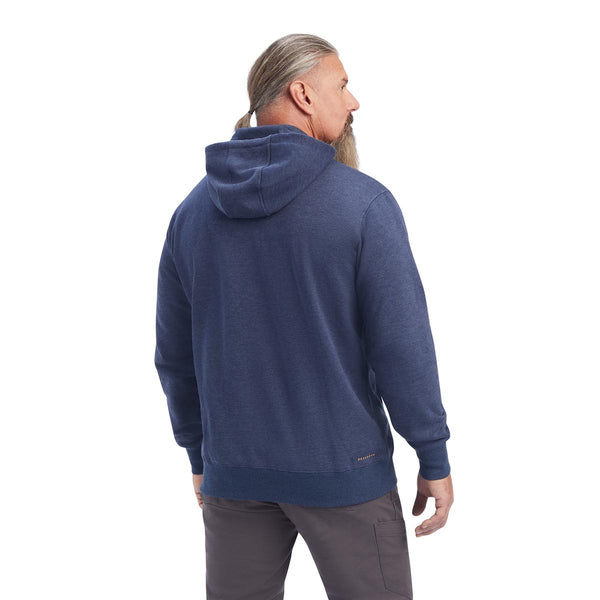 Ariat 10041412 Men's Rebar Workman Quarter Zip Hoodie-Navy Heather