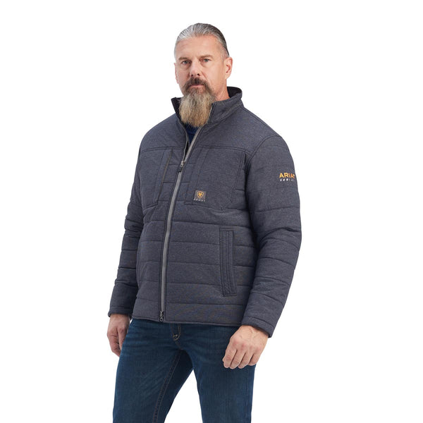 Ariat 10041581 Men's Rebar Valiant Stretch Canvas Insulated Jacket - Charcoal Heather