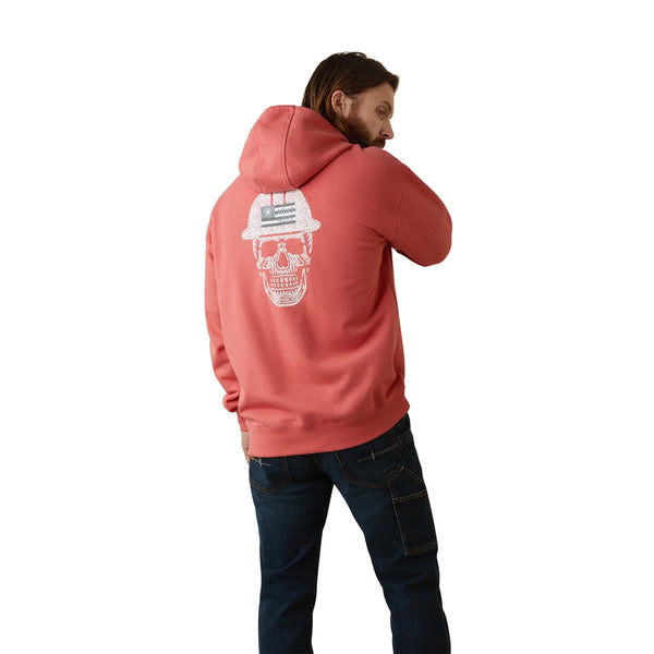 Ariat 10043363 Men's Rebar Roughneck Pullover Hoodie-Coral