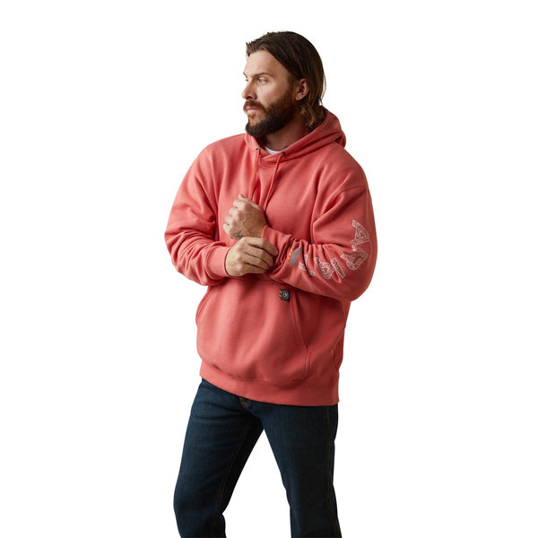 Ariat 10043363 Men's Rebar Roughneck Pullover Hoodie-Coral