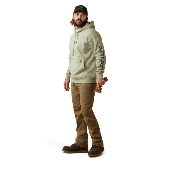 Ariat 10043588 Men's Rebar Graphic Hoodie-Sage/Beetle