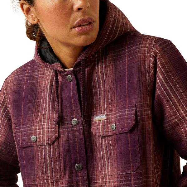 Ariat 10046048 Women's Rebar Flannel Shirt Jacket - Purple Plaid