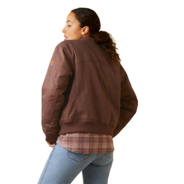 Ariat 10046382 Women's Rebar DuraCanvas Bomber Jacket - Peppercorn