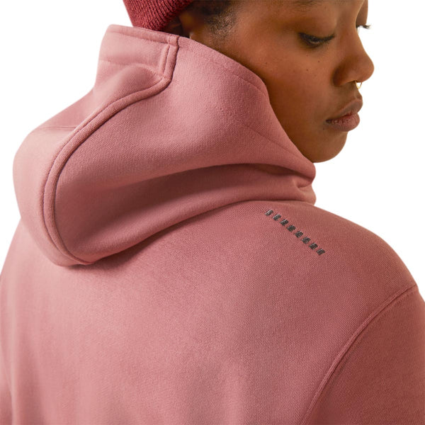 Ariat 10046556 Women's Rebar Skill Set Half Zip Hoodie - Nostalgia Rose