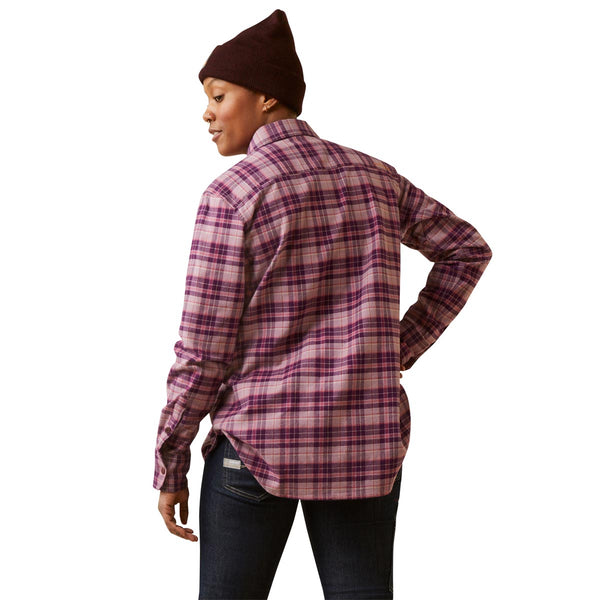 Ariat 10046782 Women's Rebar Flannel DuraStretch Work - Purple Plaid