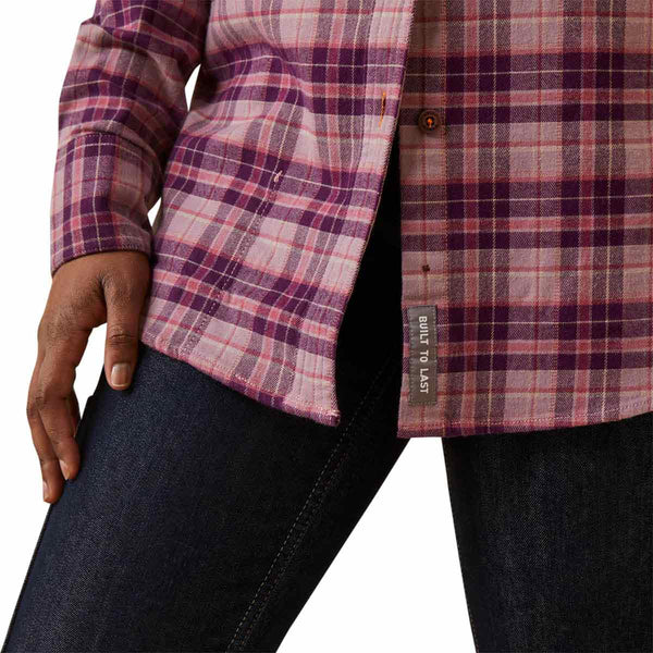 Ariat 10046782 Women's Rebar Flannel DuraStretch Work - Purple Plaid