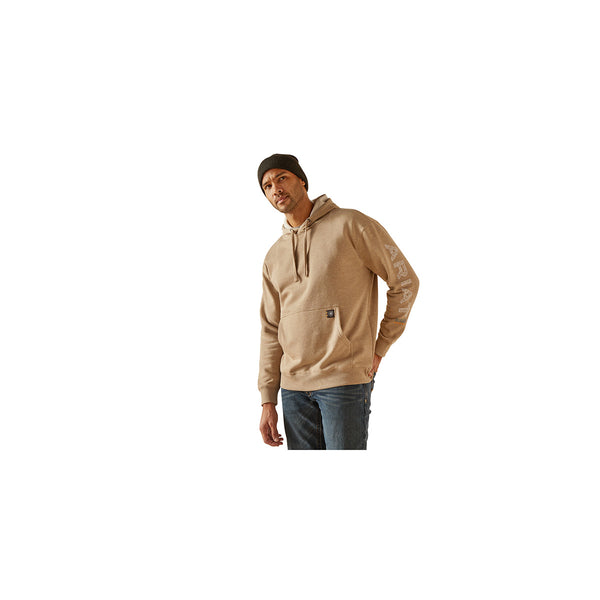 Ariat 10048790 Men's Rebar Roughneck Pullover Hoodie-Oatmeal Heather