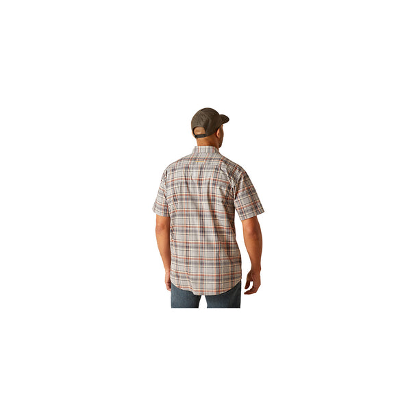 Ariat 10048894 Men's Rebar Made Tough DuraStretch Short Sleeve Work Shirt-Alloy Plaid